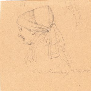 Testa di una vecchia donna. Profilo a sinistra da Wilhelm Bendz
