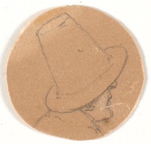 Uomo con cappello alto. Profilo a destra da Wilhelm Bendz