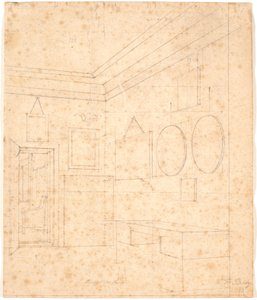 Disegno prospettico per il ritratto di famiglia Waagepetersen