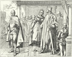 Ernesto II, Duca di Svevia, davanti al Re Corrado II di Germania dopo essersi ribellato contro di lui da Wilhelm Camphausen