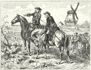 Il duca di Marlborough e il principe Eugenio di Savoia alla battaglia di Malplaquet da Wilhelm Camphausen