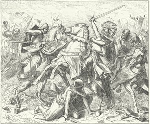 Il ribelle duca Rodolfo di Svevia mortalmente ferito nella battaglia dell