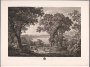 Vista del lago di Albano presso Roma da Wilhelm Friedrich Gmelin
