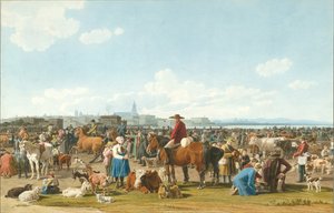 Mercato del bestiame vicino a Genova, 1820