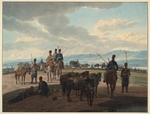 Cosacchi russi in marcia da Wilhelm Kobell Ritter von