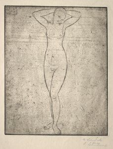 Ragazza in Piedi con le Braccia Dietro la Testa da Wilhelm Lehmbruck