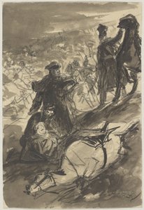 La caduta di Blücher nella battaglia di Ligny da Wilhelm Lindenschmit der Jüngere