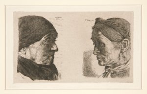 Senza titolo [studio di due teste] da Wilhelm Maria Hubertus Leibl