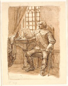 Nobile del tempo di Chr. 4 che legge una lettera da Wilhelm Marstrand