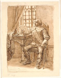 Nobile del tempo di Chr. 4 che legge una lettera da Wilhelm Marstrand