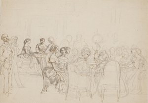 Serata a casa della principessa Charlotte Frederikke a Roma da Wilhelm Marstrand