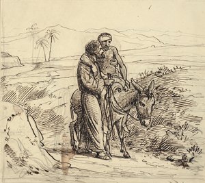Il buon samaritano accompagna il ferito da Wilhelm Marstrand