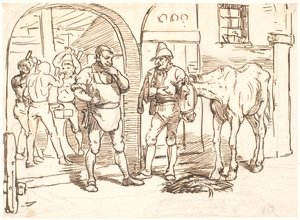 Il vecchio cavallo portato a una fucina romana da Wilhelm Marstrand