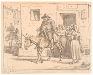 Don Chisciotte e Sancho Panza lasciano la locanda da Wilhelm Marstrand