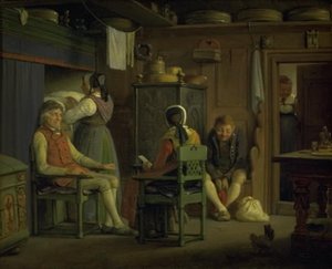 La madre di un pretendente parla per conto del figlio da Wilhelm Marstrand