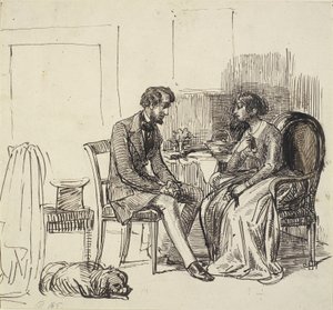 Un signore in visita a una giovane dama da Wilhelm Marstrand