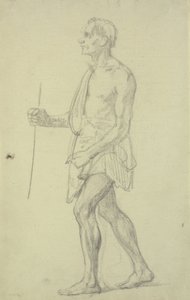 Studio di figura. Uomo in piedi di profilo a sinistra da Wilhelm Marstrand