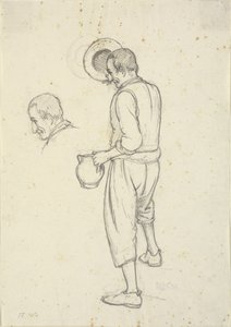 Vecchio pescatore si toglie il cappello e studio della sua testa da Wilhelm Marstrand
