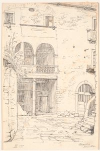 Cortile con parte di un colonnato da Wilhelm Marstrand