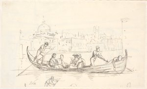 Gondola con due rematori da Wilhelm Marstrand