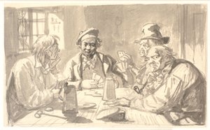 Gioco di carte in una cantina di una locanda da Wilhelm Marstrand