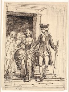 Leandro e Leonora, dietro di loro Henrik e Pernille da Wilhelm Marstrand