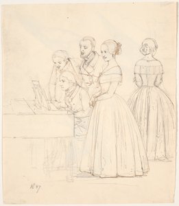 Duetto maschile con accompagnamento di pianoforte; inoltre due dame da Wilhelm Marstrand