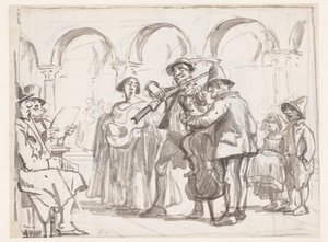 Il musicista in Piazza San Marco, Venezia da Wilhelm Marstrand