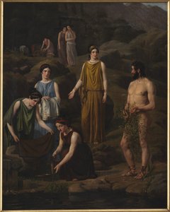 Nausicaa porta vestiti a Ulisse naufrago da Wilhelm Marstrand