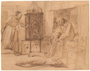 Nille trova Jeppe addormentato con i pantaloni su una gamba da Wilhelm Marstrand