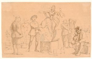 Peder Paars 1. Libro 2. Canto. Venere emerge dalla cassa da Wilhelm Marstrand