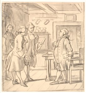 Visita di congratulazioni dei consiglieri. (Il fabbricante di candele politico) da Wilhelm Marstrand