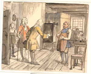 Visita di congratulazioni dei consiglieri. (Il fabbricante di candele politico) da Wilhelm Marstrand
