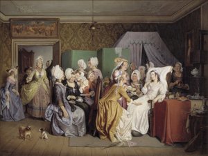 Scena da La stanza del parto di Ludwig Holberg da Wilhelm Marstrand