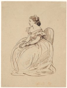 Donna seduta in abito da ballo da Wilhelm Marstrand