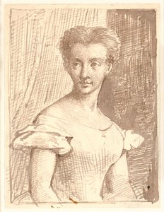 Studio di Arendse Hulegaard, seduta, rivolta a sinistra da Wilhelm Marstrand