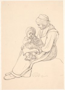 Ragazza svedese con un bambino in grembo da Wilhelm Marstrand