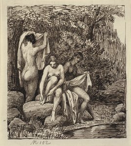 Tre donne che fanno il bagno da Wilhelm Marstrand