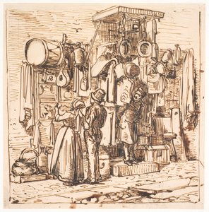 Fuori da un negozio di rigattiere da Wilhelm Marstrand
