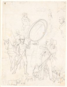 Bozzetto per il dipinto "Scena di strada nei giorni dei cani" da Wilhelm Marstrand