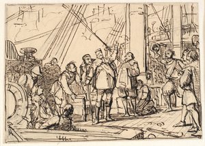 Bozzetto per il dipinto nella cappella di Chr. 4 a Roskilde "Chr. 4 sulla Trinità" da Wilhelm Marstrand
