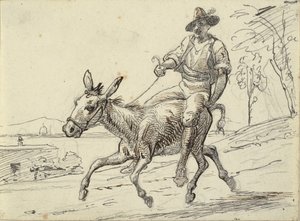 Giovane uomo cavalca un asino da Wilhelm Marstrand