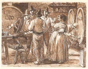 Il vino viene provato in cantina da Wilhelm Marstrand