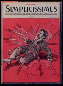 Caricatura di Leon Trotsky (1879-1940) sotto attacco, da 