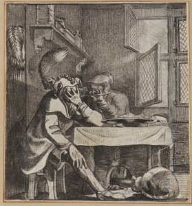 Il pazzo che guarda attraverso le dita della moglie da Wilhelm Stettler