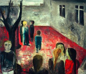 Cortile scolastico prima del 1930 da Wilhelm Thöny