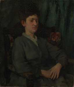 Ritratto di una signora su una poltrona da Wilhelm Trübner
