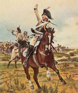 Il generale Seydlitz dà il segnale di attacco a Rossbach, 5 novembre 1757 (litografia a colori ingrandita) da Wilhelm Werner Schuch