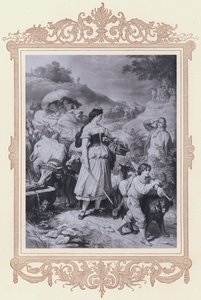 Dorothea e gli emigranti, Hermann e Dorothea (litografia) da Wilhelm von (after) Kaulbach