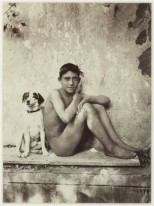 Ragazzo e il suo cane, Taormina, Italia, c.1900 da Baron Wilhelm von Gloeden